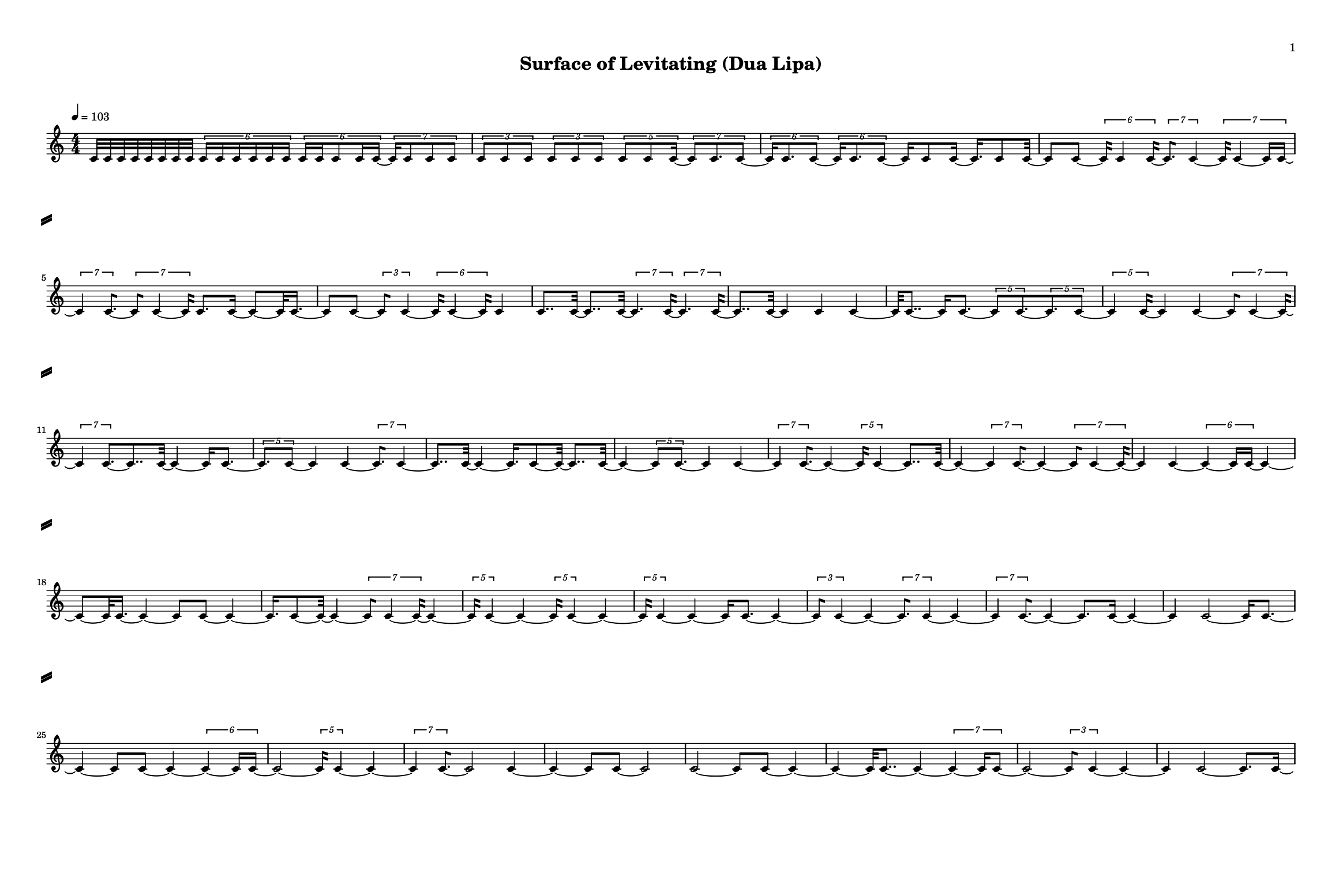 An image of a music score showing some quantisation of these timepoints (plus some)